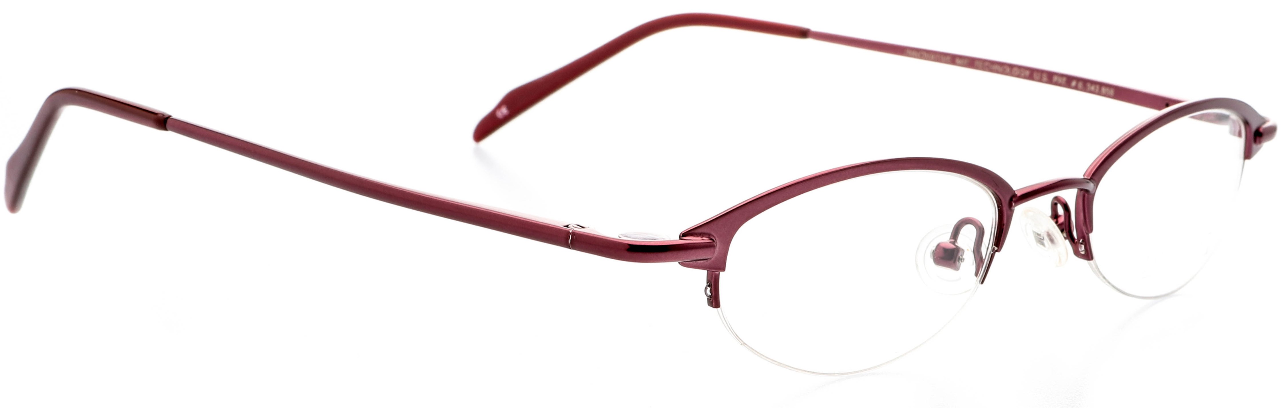 Optical Eyewear Oval Shape, Metal Half Rim Frame Prescription Eyeglasses RX, Plum Walmart