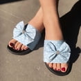 thumbnail image 1 of Zapatillas de verano con lunares de mezclilla para mujer, pantuflas con diamantes de imitación de mariposa de una palabra Wmkox8yii  hj789, 1 of 9