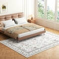 thumbnail image 6 of Washable Area Rug for Living Room, Curtilage 6'x9' Boho Khaki Floral Print Indoor Rug, Low Pile & Stain Resistant Carpet for Bedroom Dining Room, 6 of 9
