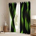 thumbnail image 3 of jejeloiu Waves Geometric Stripe Blackout Curtains Set of 2 (52x84 Each),Black Green Window Curtains For Adults, 3 of 6