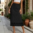 thumbnail image 3 of Hrsba Women Solid Color High Waist Lace Skirt Lightweight Summer Style Skirt for Women, 3 of 6