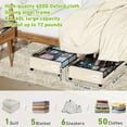 thumbnail image 2 of Under Bed Storage with Wheels, XXL 60L Under the Bed Storage Bins, Underbed Storage Containers with Lids & Label, Rolling Metal Drawer for Shoes, Clothes, Books, Toys (4-Pack Beige), 2 of 6