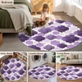 thumbnail image 5 of Round Rugs 5Ft, Purple Geometric Moroccan Round Area Rug Washable Indoor Throw Carpet, Abstract Art Purple Ombre Modern Soft Non Slip Circle Rug for Cabinet Bathroom Home Decor Aesthetic, 5 of 8