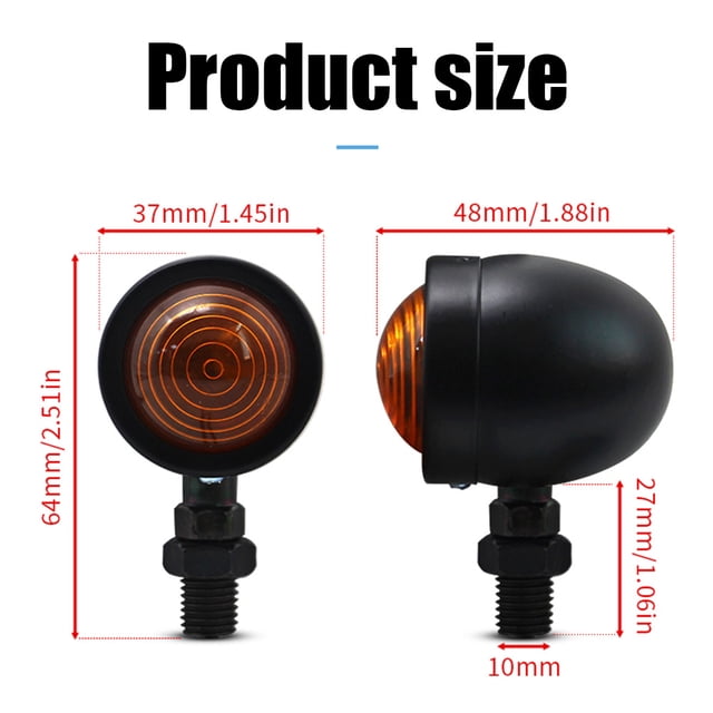 Señales De Giro De Motocicleta 12V lente ámbar Retro motocicleta intermitente lámpara indicadora luces intermitentes 1 par Sywqhk Accesorios para autos y motos