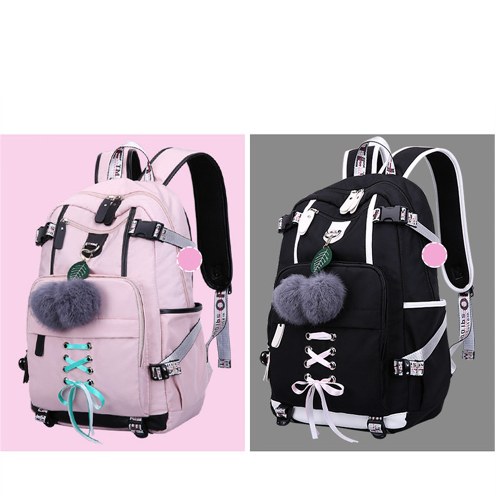 Women Teen Girls Fashion Backpack with USB Port College School Bags ...