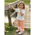 thumbnail image 3 of Loicainy Toddler Baby Girls Easter Outfit 12 18 24 Months 2T 3T 4T 5T Cute Carrot Embroidery Short Sleeve Tops with Plaid Pants 2Pcs Clothing Set, 3 of 9