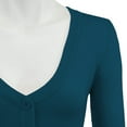 thumbnail image 2 of YEMAK Women's Cropped Bolero 3/4 Sleeve Button Down Cardigan Sweater CO129-TBL-S, 2 of 11