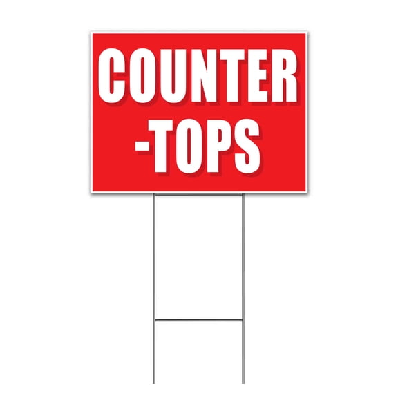 Counter Tops (18" x 24") Yard Sign, Includes Metal Step Stake