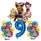 thumbnail image 3 of 17 piezas de dibujos animados PAW Patrol decoración de cumpleaños película de aluminio juego de globos digitales perro Chase Marshall Skye suministros para fiestas infantiles juguetes, 3 of 5