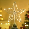 thumbnail image 1 of Christmas Star Tree Topper, 11.8 Inch Christmas Tree Star Topper with Lights and Beads, Battery Operated Tree Toppers Christmas Decorations Xmas Tree Holiday Party, Silver, 1 of 9