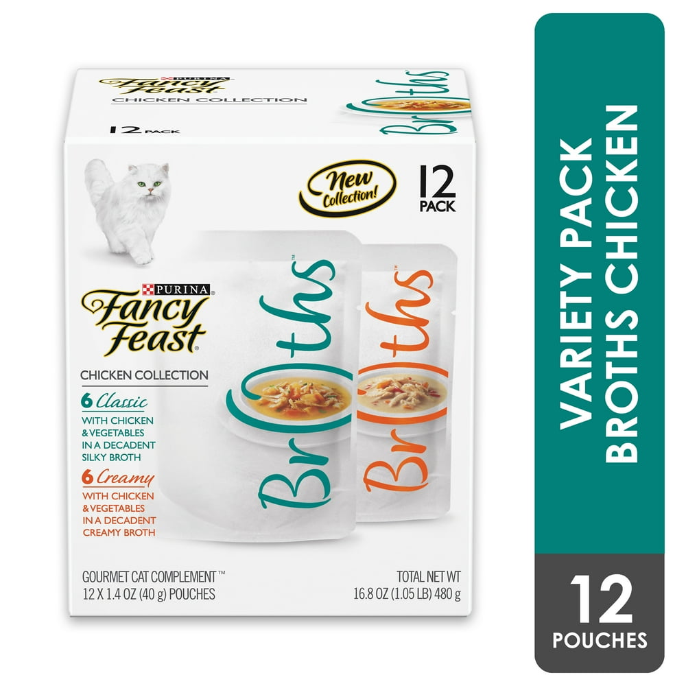 (12 Pack) Fancy Feast Broth Wet Cat Food Complement Variety Pack