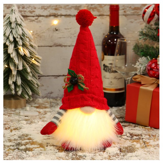 30cm Christmas Gnome Doll Elf with Led Night Light Christmas Decorations for Home Xmas Navidad 2025 New Year Children's Gifts