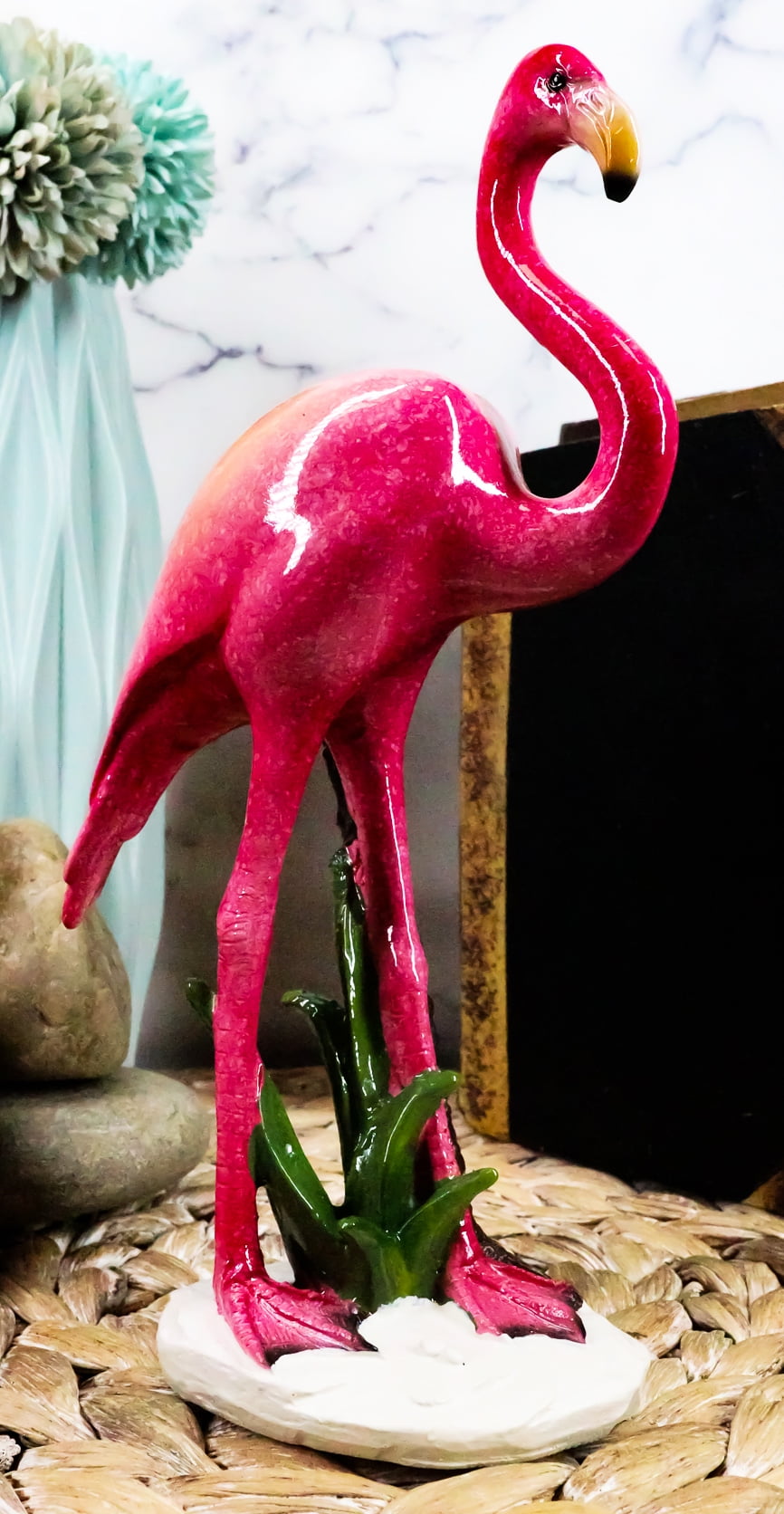 Flamingo Sculpture Statue Pretty Tropical  Home Art Decor 