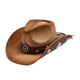 thumbnail image 2 of Sombrero de vaquero occidental, gorra de ala ancha, accesorio de disfraz versátil, gorra de jazz para rosa, 2 of 9