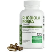Bronson Rhodiola Rosea 1000 mg - Adaptogenic Herb - Brain, Stress & Mood Support - Non-GMO Gluten-Free Soy-Free,120 Veg Capsules