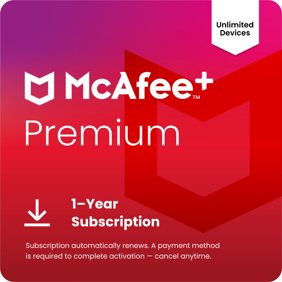 McAfee&reg;  Premium Individual Antivirus and Internet Security Software for Unlimited Devices (Windows&reg;/Mac&reg;/Android/iOS/ChromeOS) 2026, 1-Year Subscription with Auto-renewal [Digital Download]