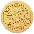 thumbnail image 1 of Pegatinas doradas de 2" "You Make a Difference", sellos de certificado en relieve, redondas, autoadhesivas, 100 unidades, para decoración de medallas., 1 of 9