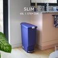 thumbnail image 2 of simplehuman Kitchen Trash Can, 10.6 Gallon Plastic Step Garbage Bin with Secure Slide Lock Lid, Indigo, 2 of 6