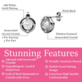 thumbnail image 2 of Cate & Chloe Zara 18k White Gold Plated Stud Earrings with Swarovski Crystals Gift for Women, 2 of 7