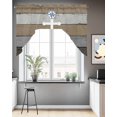 thumbnail image 3 of Nautical Anchor Kitchen Curtains Swag Valance for Windows/Bathroom/Cafe, Vintage Abstract Brown Gray Wooden Grain Rod Pocket Drape Panel Swag Curtains Valance for Bedroom/Living Room 56"x36", 3 of 6