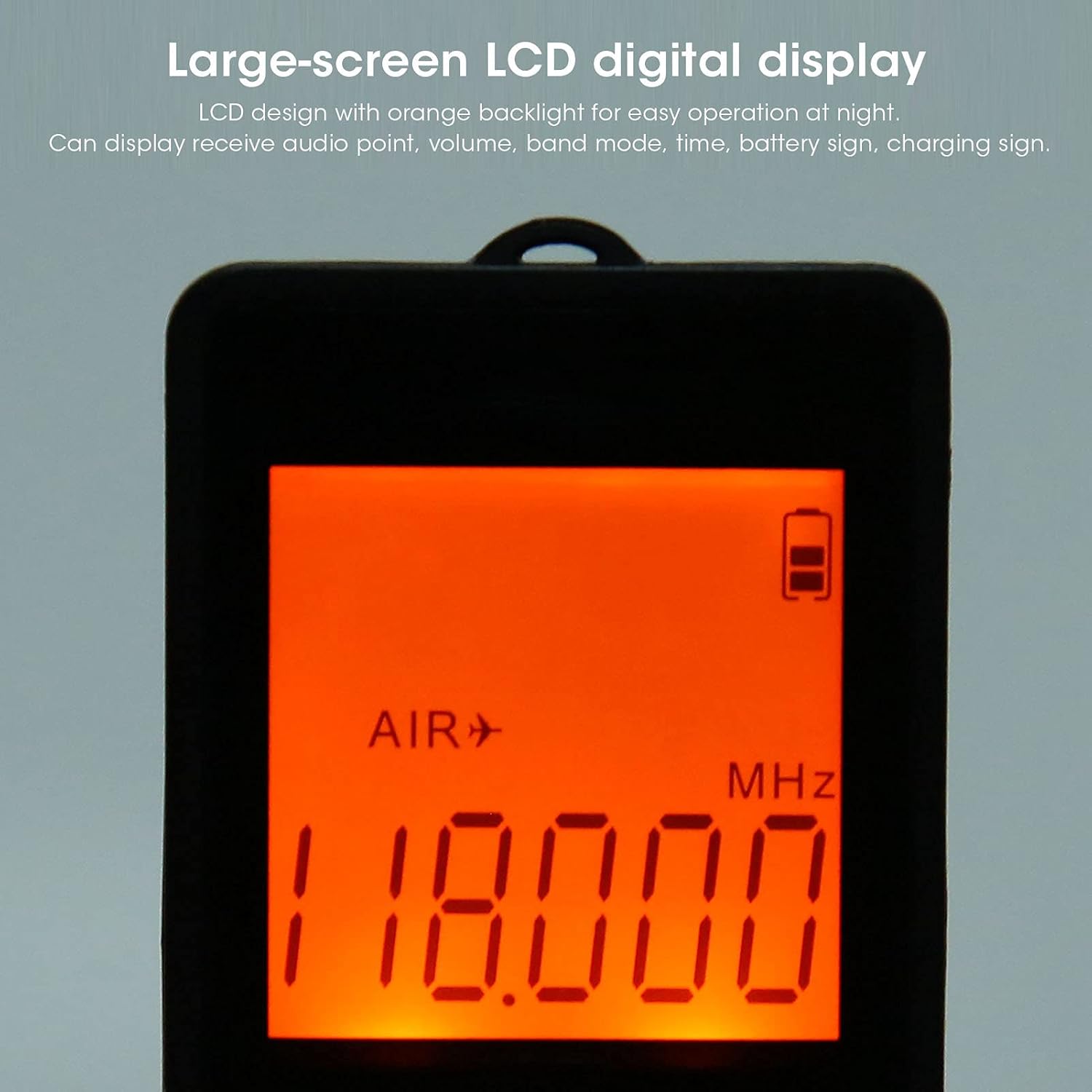 Handheld Aviation AM FM Radio Receiver - Backlit LCD, Sleep Timer, Earphone Jack | Real-Time Aircraft Weather Band for Travel & Emergency