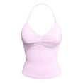 thumbnail image 4 of MIASHUI Camisoles pour Femmes Été Sans Manches Haut Décontracté avec Soutien-Gorge Intégré, Rose, G, 4 of 5