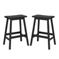 thumbnail image 5 of Tcbosik 24" Saddle Seat Bar Stools Set of 2, Solid Pine Wood Counter Height Stools with Footrest for Kitchen Island, Home Bar, Dining Room – Black, 5 of 9