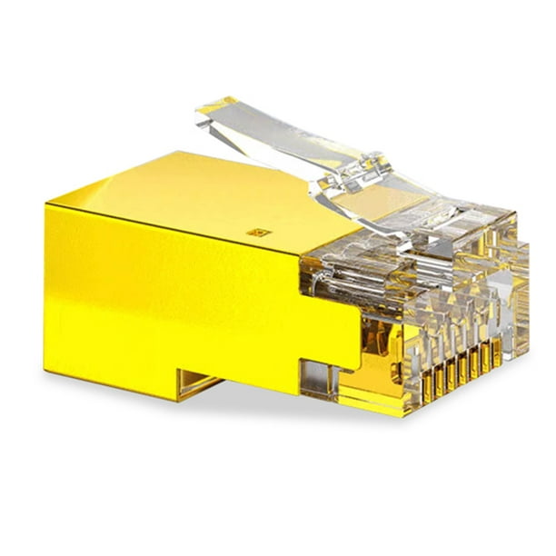 Bsvklp Conector RJ45 CAT6 Cabeza Cable Ethernet 100 Uds para Cable Ethernet (dorado)
