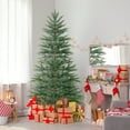 Topbuy 6.5 FT Artificial Cypress Christmas Tree Prelit Hinged Xmas