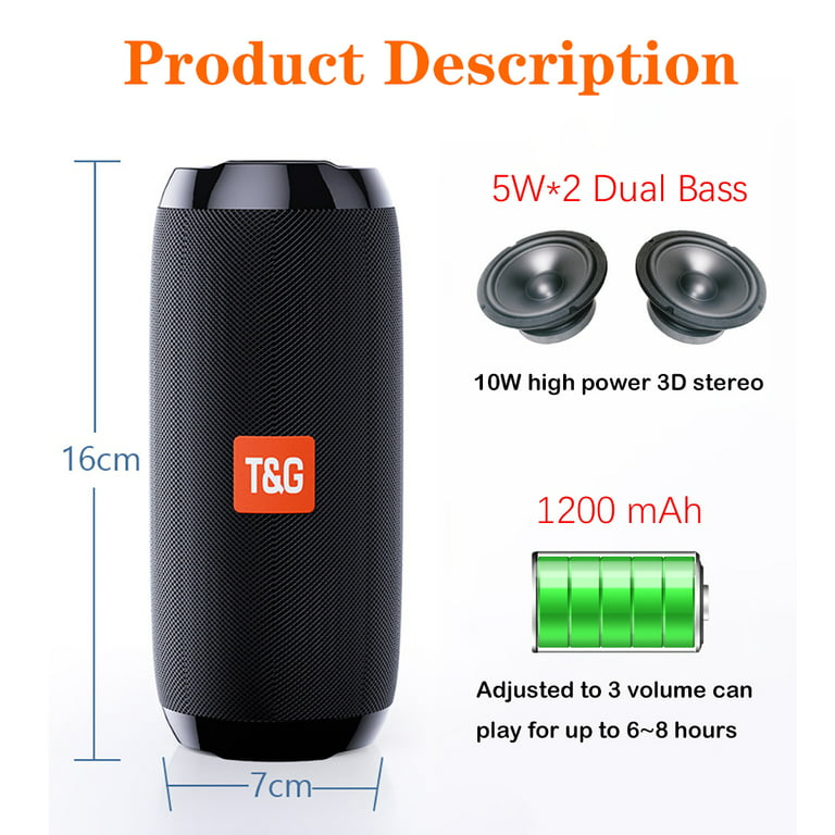 Portable Waterproof Speakers Mini Wireless Bluetooth-compatible Speaker FM  Radio Loudspeaker Subwoofer for Outdoor