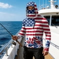 thumbnail image 4 of Mens UPF 50+ 250th Anniversary USA Flag Print Hoodie Long Sleeve UV Sun Protection Hiking Running Rash Guard Shirt, 4 of 4