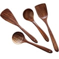 thumbnail image 2 of Wooden Spoons for Cooking 4Pcs Wooden Utensil Set for Cooking Luxury Natural Teak Wood Spatulas and Spoons Cooking Utensils Set for Kitchen Nonstick Cookware Gift for Women Men, 2 of 7