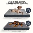 thumbnail image 3 of Sytopia Dog Bed for Large Dogs Up to 100 lbs, 41'' Outdoor Orthopedic XLarge Dog Bed – Reversible Fleece (Cool/Warm), Waterproof & Washable Cover, Ideal for Egg Crate Pad & Kennel Mat - Gray, 3 of 11