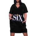 thumbnail image 1 of Six the Musical Logo vestido de bolsillo suelto para mujer vestido largo con velo, 1 of 6