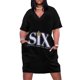 thumbnail image 1 of Six the Musical Logo vestido de bolsillo suelto para mujer vestido largo con velo, 1 of 6