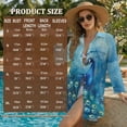 thumbnail image 7 of Xoenoiee Blue Peacock Print Women Swimsuit Coverup Shirt Dress Button Down Bathing Suit Cover Up V Neck Beach Vacation Outfits with Pocket, 3XL, 7 of 7
