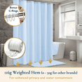 thumbnail image 5 of ComfiTime Shower Curtain/Liner with Hooks – 2-in-1 Mold/Mildew-Resistant, Weighted-Hem Fabric Bathroom Curtain, Water-Repellent TPU Coating, Machine-Washable, Fade-Resistant, Blue, 36*72, 5 of 11