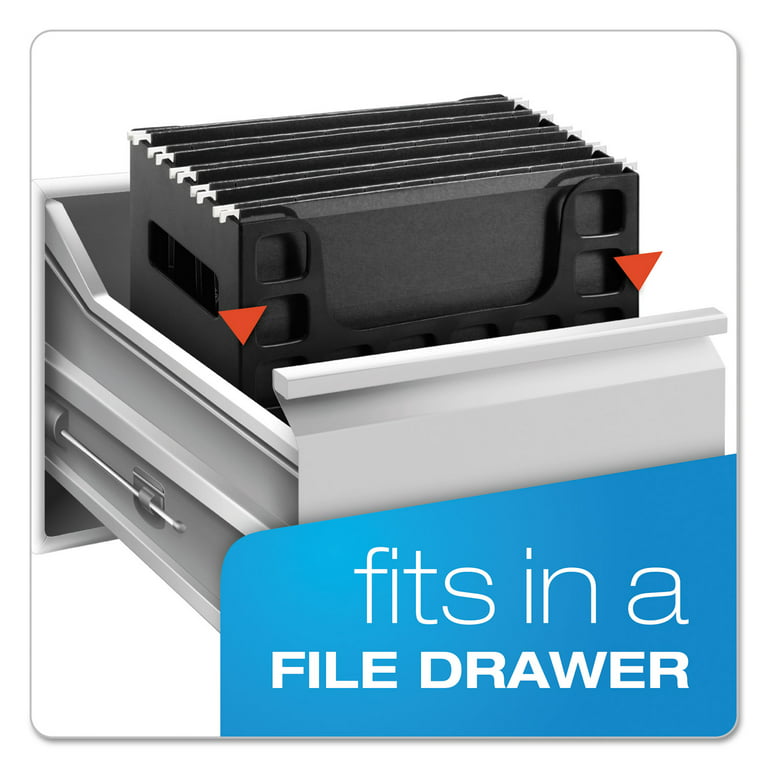 Iris USA Medium Portable Desktop File Box, Clear - 6 Pack, Side Handles, Hanging File Folders, Tabs & Inserts, Letter Size