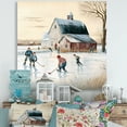 thumbnail image 2 of Designart Kids Playing Hockey In Winter I Canvas Wall Art, 2 of 5
