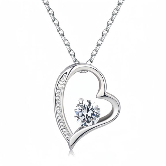NICKSUN Cubic Zirconia Heart Necklace for Women • 14K Gold Plated Non Tarnish Wedding Jewelry • Heart Shaped Pendant Necklaces