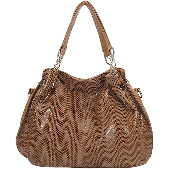 CoCopeaunt Women's Fashion Vintage Snakeskin-shape Tote Handbag Shoulder Bag Faux Leather Hobo Purse