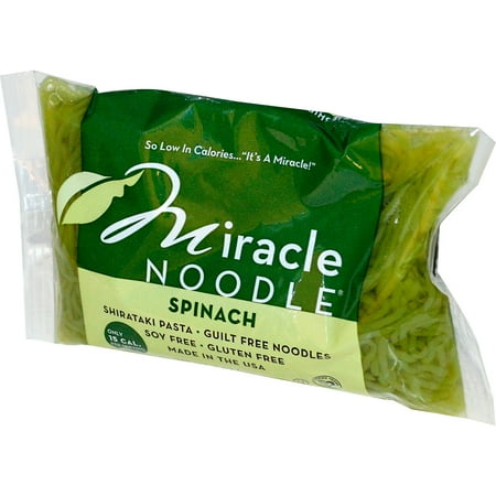 Miracle Noodle, Spinach, Shirataki Pasta, 7 oz (pack of 12)