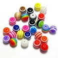 thumbnail image 1 of 200pcs 6mm Colorful Striped Acrylic Round Beads Accessories for DIY Jewelry Making Art & Craft Projects (Random Color), 1 of 3