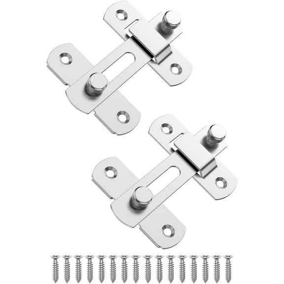 Flip Latch Gate Latches Safety Door Lock Catch for Barn Wood Fence Sliding French Doors,Stainless Steel Gate Hardware Brushed Nickel 2 Pack