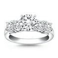 thumbnail image 1 of 14k White Gold Five Stone Diamond Trellis Engagement Ring Size 5, 1 of 3