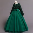 thumbnail image 5 of Xijirk Girls Dresses,And Shine Long Formal Dress for Girls Elegant Party Gown With Sequin Detailing For,Dresses for Girls,Green,6-7 Years, 5 of 9
