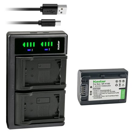 Kastar 1-Pack NP-FV50 Battery and LTD2 USB Charger Replacement for Sony HDR-CX350 HDR-CX360 HDR-CX370 HDR-CX380 HDR-CX390 HDR-CX400 HDR-CX410 HDR-CX430 HDR-CX455 HDR-CX510 HDR-CX540 HDR-CX550 Camera