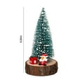thumbnail image 3 of Mecorevxz Tabletop Mini Christmas Tree,9.84 Inch Simulated Snow Miniature Christmas Trees with Wooden Base for Christmas Decor Xmas Party Home Table Decorations, 3 of 9