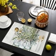 thumbnail image 3 of Eucalyptus Green Placemats Set of 12, Vintage Bottle Succulents Stripes Placemats for Dining Table, Place Mats for Kitchen Tabletop, Waterproof Wipeable Dining Table Mats Set, 3 of 9