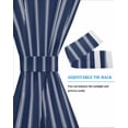 thumbnail image 3 of Navy Blue Striped Blackout Door Curtains for French, Glass,Front, Back, Patio Door, Navy Blue White Farmhouse Stripes Thermal Insulated Rod Pocket Window Curtain Drapes With Tiebacks 54"x40", 3 of 5